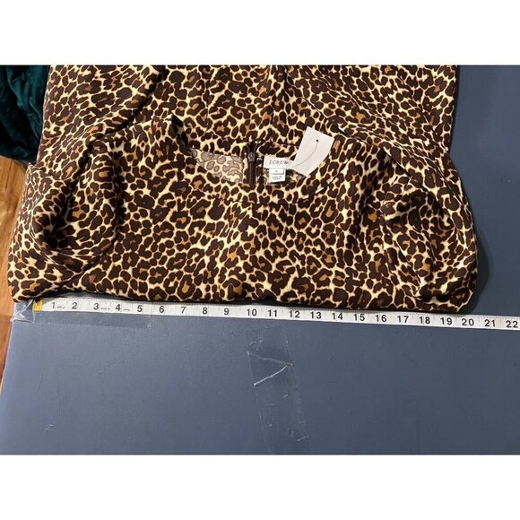 NEW J.Crew Womens Leopard Print Long Sleeve Shift Dress Size 6 - Picture 9 of 10